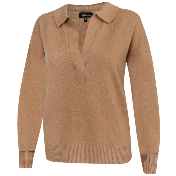 Womens Cashmere Polo Sweater